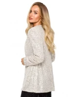 Flitrové sako bez knoflíků  M724  šampaň - Moe