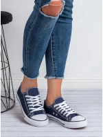 Krásné modré dámské  tenisky bez podpatku