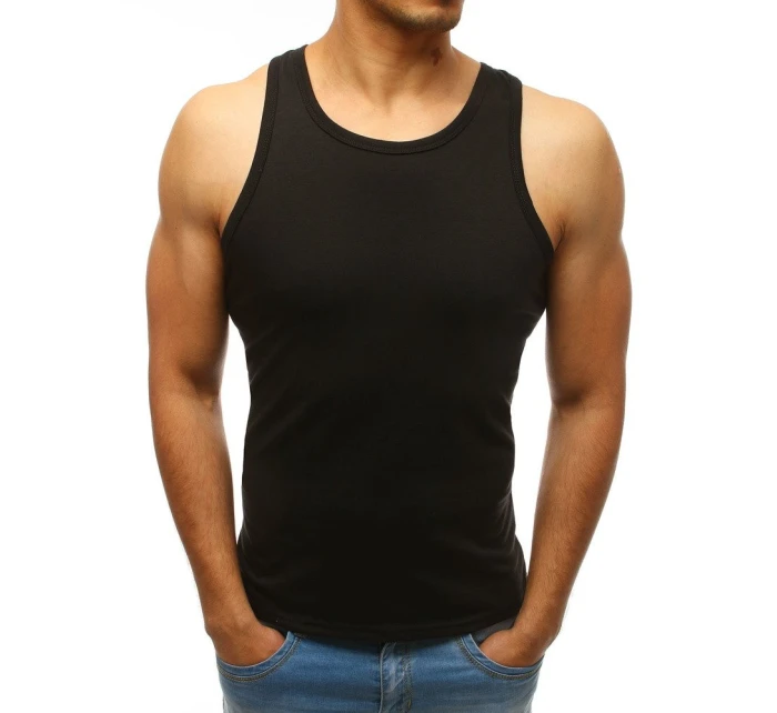 Pánské tílko bez potisku černé FashionStreet RX3495