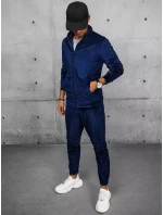 Pánská tmavě modrá velurová mikina FashionStreet BX5537