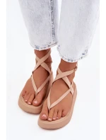 Dámské sandály na platformě Béžové model 22038413 - Boto