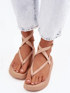 Dámské sandály na platformě Béžové model 22038413 - Boto