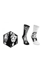 Duhové ponožky se zvířecími motivy Zebra Panda černá a bílá 2 páry Duhové ponožky se zvířecími motivy Zebra Panda černá a bílá 2 páry