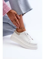 D&A Dámské Tenisky na platformě Bílé D&A Dámské Tenisky na platformě Bílé