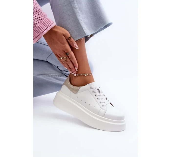 D&A Dámské Tenisky na platformě Bílé D&A Dámské Tenisky na platformě Bílé