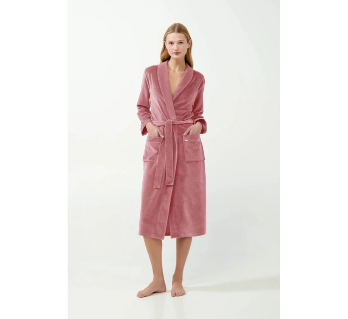 Dámský sametový župan 21143 Pudr růžová - Vamp