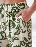Dámské květinové kalhoty s širokými nohavicemi LOVEGARDEN zelené FashionStreet UY2656