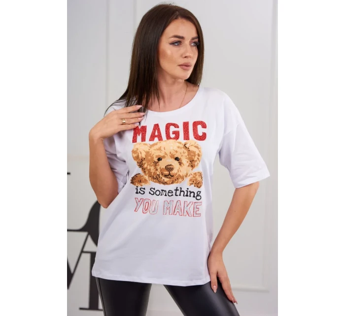 Kouzelná halenka s potiskem bílá