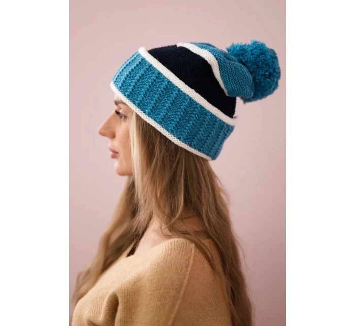 Dámská čepice Kinga K297 tyrkysová+zelená Dámská čepice Kinga K297 tyrkysová+zelená
