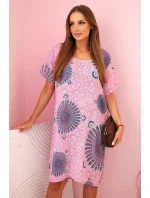 Dámské bavlněné šaty s orientálním vzorem světle růžová