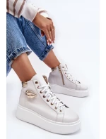 Dámské vysoké tenisky na zip Lemar bílé model 21637631 - Boto Dámské vysoké tenisky na zip Lemar bílé model 21637631 - Boto
