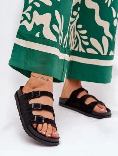 Dámské Pantofle S Pásky A Přezkami Černé model 21687468 - Boto