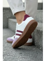 Kožené síťované dámské tenisky Zazoo N1318 bílo-fialové