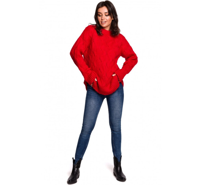Pletený svetr červený model 18002261 - BeWear