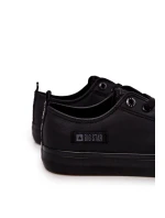 Pánské nízké kožené tenisky Big Star KK174009 Černá Pánské nízké kožené tenisky Big Star KK174009 Černá