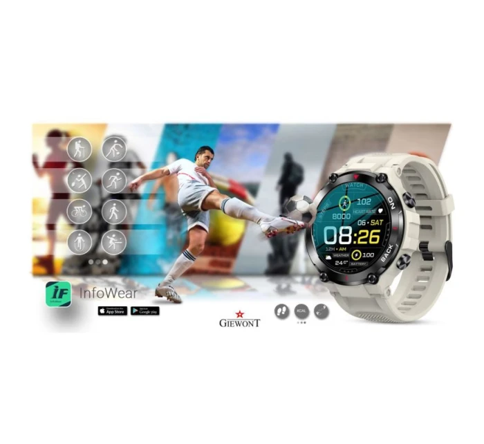 GIEWONT Pioneer GPS smartwatch GW460-3 - Světlý kámen