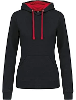 Kariban K 465 Dámská mikina s kontrastní kapucí 20.K465 black/red Kariban K 465 Dámská mikina s kontrastní kapucí 20.K465 black/red