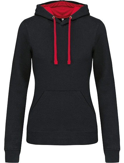 Kariban K 465 Dámská mikina s kontrastní kapucí 20.K465 black/red Kariban K 465 Dámská mikina s kontrastní kapucí 20.K465 black/red