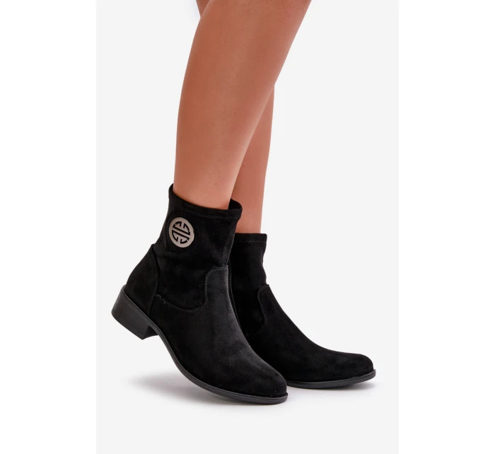 Dámské kotníčkové boty na ploché podrážce se zipem béžové Loratie