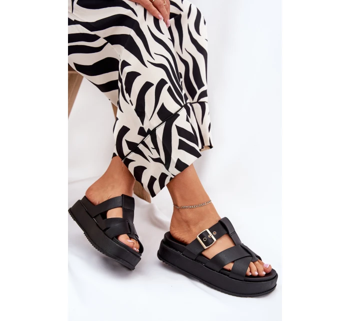 Dámské Pantofle Na Platformě S Pásky A Černé model 21687559 - Boto Dámské Pantofle Na Platformě S Pásky A Černé model 21687559 - Boto