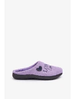 Domácí obuv Dámské pantofle s nápisem a beránkovým kožíškem Inblu ET000027 Fialové Domácí obuv Dámské pantofle s nápisem a beránkovým kožíškem Inblu ET000027 Fialové
