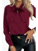 Dámská halenka se zavazováním 140-23 bordová - Numoco