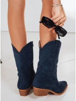 Dámské semišové kovbojské boty tmavě modré FashionStreet ZY1234