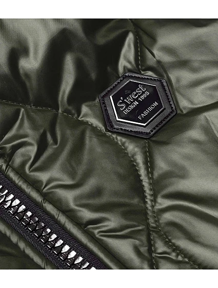 Dámská vesta v khaki barvě s kapucí model 18019238 - S'WEST Dámská vesta v khaki barvě s kapucí model 18019238 - S'WEST