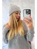 Tenká čepice Oliwia model 18750345 světle šedá - K-Fashion Tenká čepice Oliwia model 18750345 světle šedá - K-Fashion