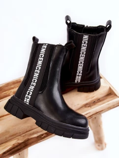 Dětské vysoké zateplené kozačky černé model 21597214 - Boto