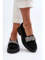model 21652546 Dámské semišové mokasíny s ozdobným páskem Černé - Zazoo model 21652546 Dámské semišové mokasíny s ozdobným páskem Černé - Zazoo