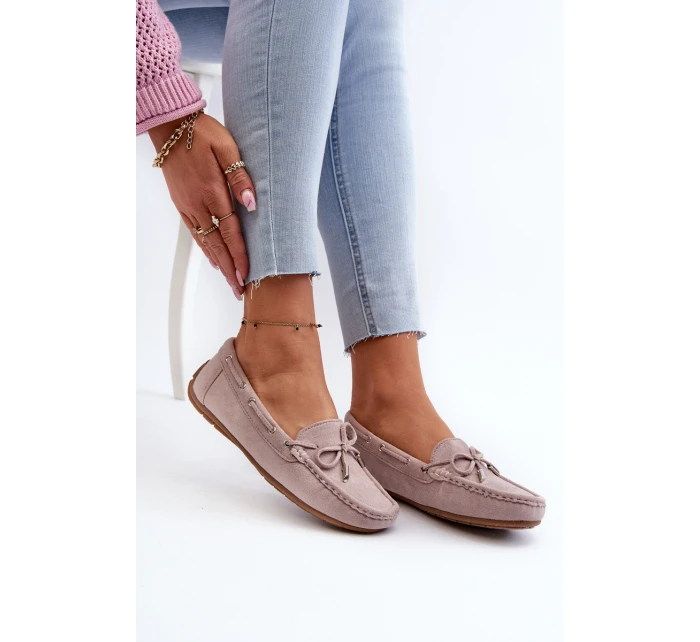 Dámské semišové mokasíny fialové model 21659313 - Boto Dámské semišové mokasíny fialové model 21659313 - Boto