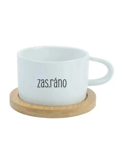 ZAS_RÁNO - bílý hrníček makronka 200 ml