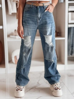 Dámské džínové kalhoty s dírami DEMARIP modré FashionStreet UY2486