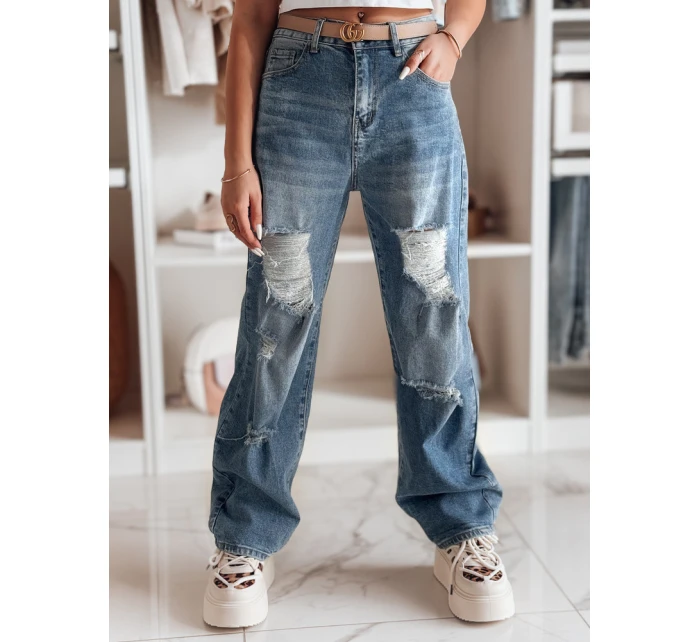 Dámské džínové kalhoty s dírami DEMARIP modré FashionStreet UY2486