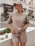 Dámská letní souprava s motýlem z měkké viskózy v barvě moka FashionStreet AY1190 Dámská letní souprava s motýlem z měkké viskózy v barvě moka FashionStreet AY1190