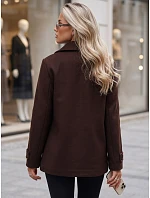 Płaszcz damski dwurzędowy brązowy model 22554615 - FashionStreet
