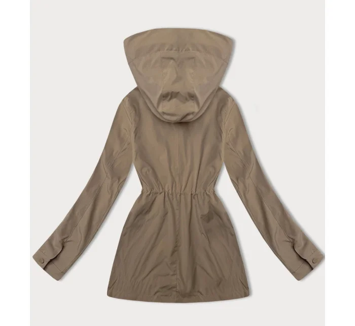 Tenká béžová dámská bunda s ozdobnou podšívkou model 21001846 - J.STYLE Tenká béžová dámská bunda s ozdobnou podšívkou model 21001846 - J.STYLE