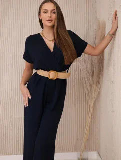 Kombinéza s ozdobným páskem v pase námořnictvo