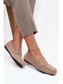 Dámské loafersy mokasíny s plochou podrážkou Roseline – béžové