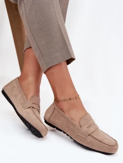 Dámské loafersy mokasíny s plochou podrážkou Roseline – béžové
