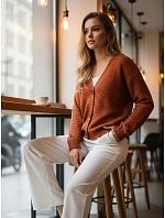 Dámský svetr my2418 Skořicová - FashionStreet