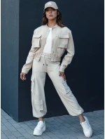 Dámská bunda bomber PRIEV béžová FashionStreet TY4306 Dámská bunda bomber PRIEV béžová FashionStreet TY4306