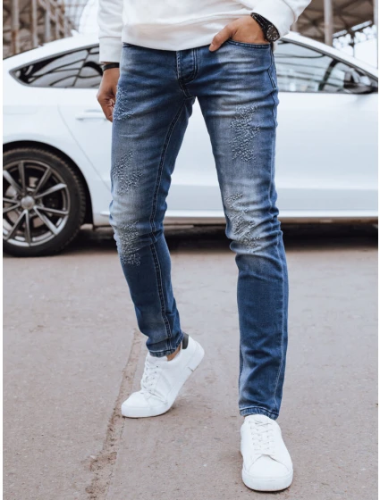 Pánské tmavě modré džínové kalhoty FashionStreet UX4294 Pánské tmavě modré džínové kalhoty FashionStreet UX4294