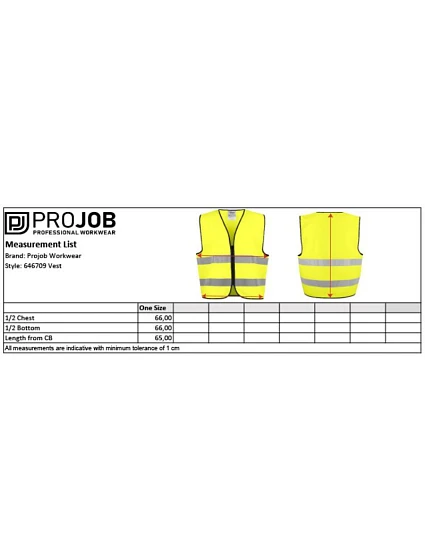 Vest Bezpečnostní vesta 64. yellow/black model 22463478 - ProJob Vest Bezpečnostní vesta 64. yellow/black model 22463478 - ProJob