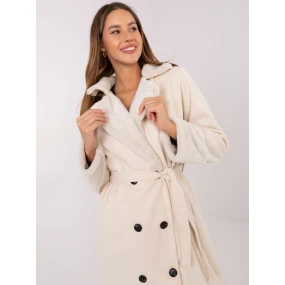 Płaszcz IT PL model 21441141 ecru - FPrice Płaszcz IT PL model 21441141 ecru - FPrice