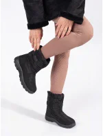 Pohodlné dámské sněhule černé bez podpatku Pohodlné dámské sněhule černé bez podpatku
