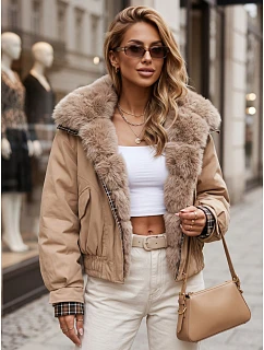 Krótka kurtka damska z beżowa model 22341035 - FashionStreet