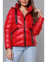 Červená krátká dámská zimní bunda (23066-(270)(1)) Červená krátká dámská zimní bunda (23066-(270)(1))