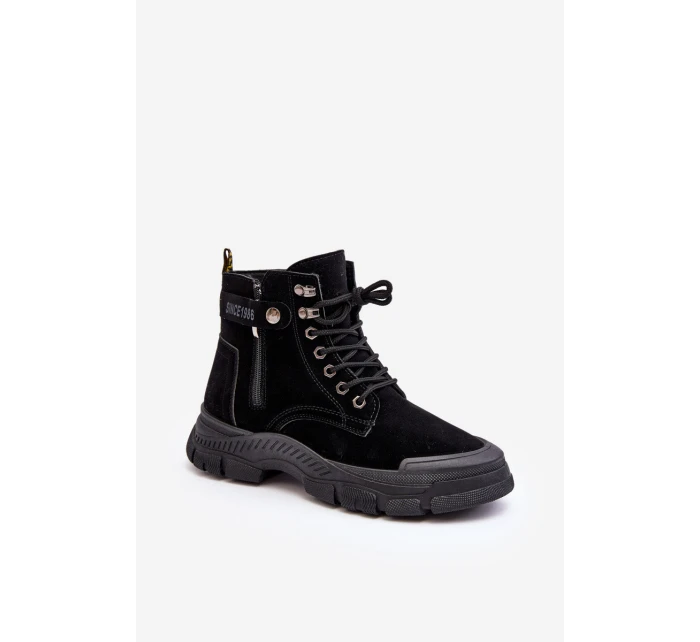Zateplené semišové dámské botky Trapery černé Jailina Zateplené semišové dámské botky Trapery černé Jailina